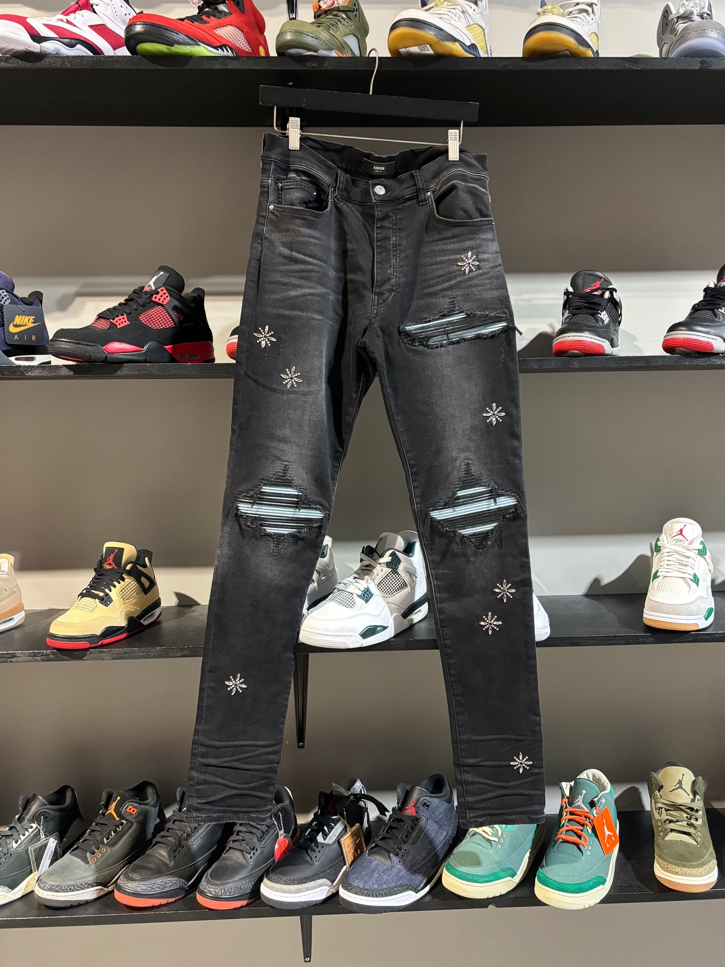 Amiri Mx1 Stud Black/Baby Blue Jeans