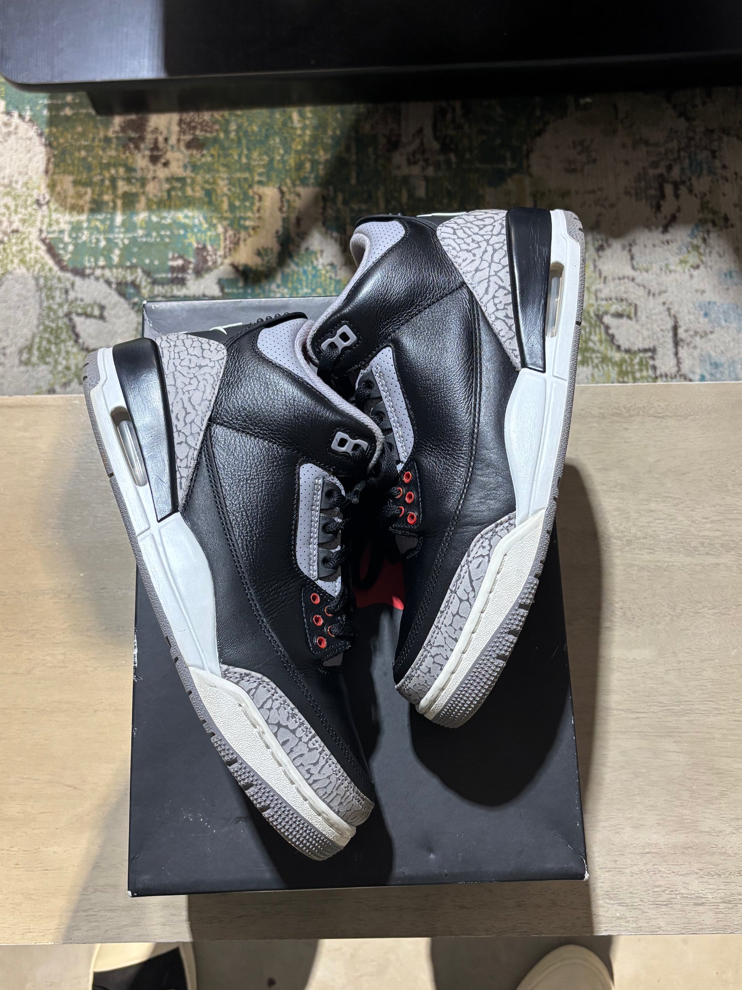 Jordan 3 Black Cement Used Sz 9.5