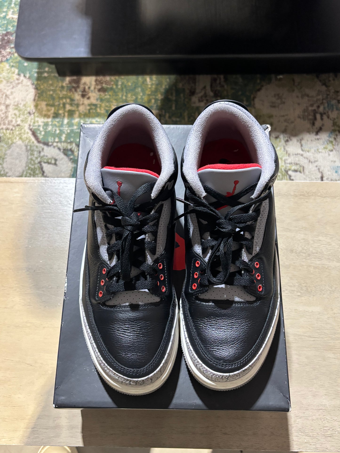 Jordan 3 Black Cement Used Sz 9.5