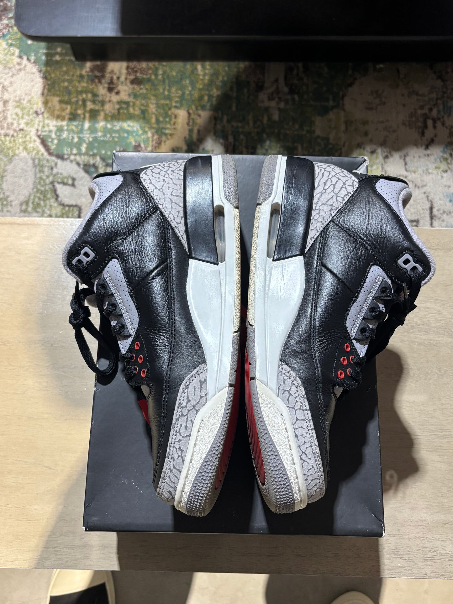 Jordan 3 Black Cement Used Sz 9.5
