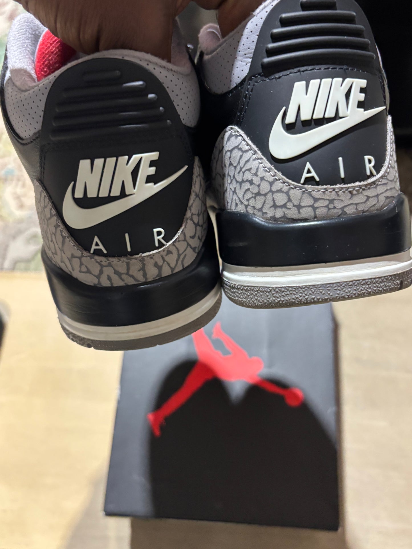 Jordan 3 Black Cement Used Sz 9.5