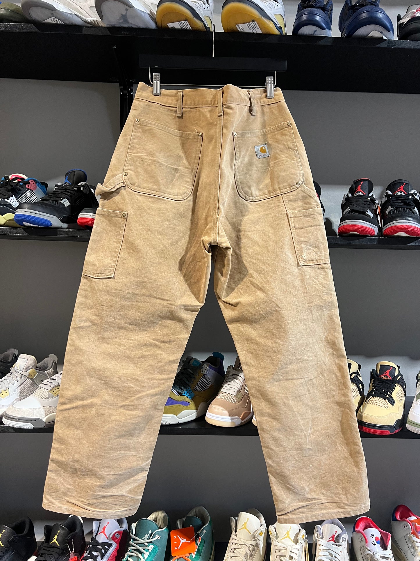 carhartt khaki faded double knees sz 34