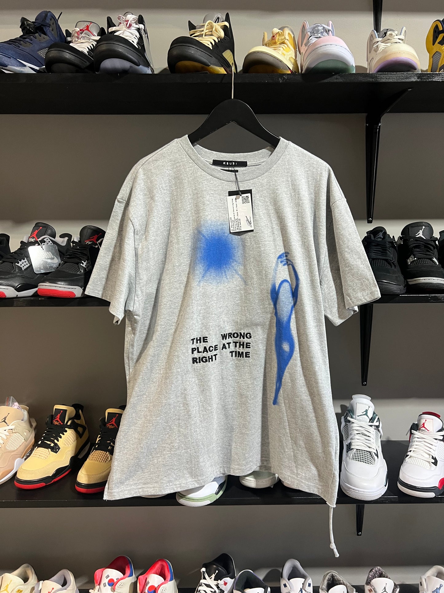 ksubi wrong place at the wrong time tee grey sz M