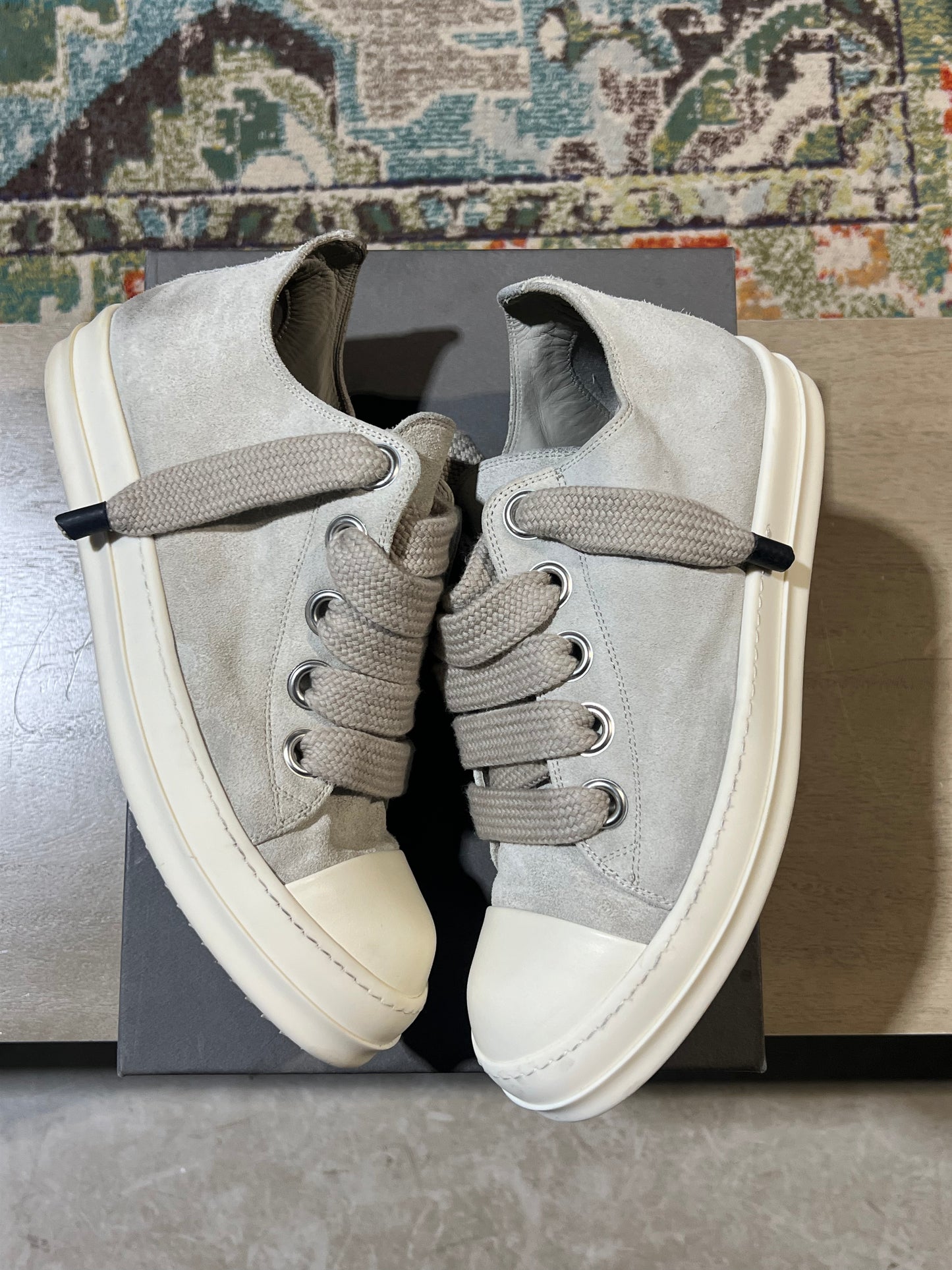 Rick Owens Ramones Jumbo Lace Dinge Milk Used Sz 11