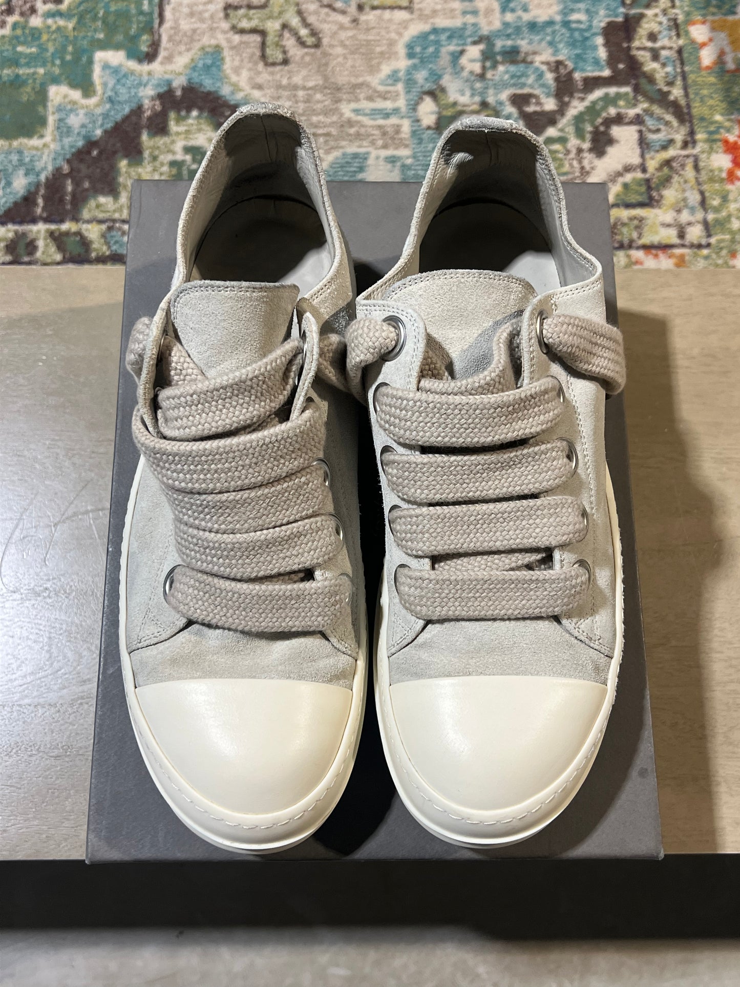 Rick Owens Ramones Jumbo Lace Dinge Milk Used Sz 11