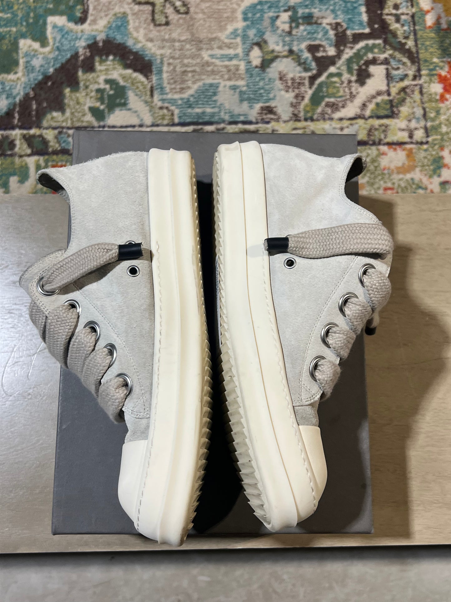 Rick Owens Ramones Jumbo Lace Dinge Milk Used Sz 11
