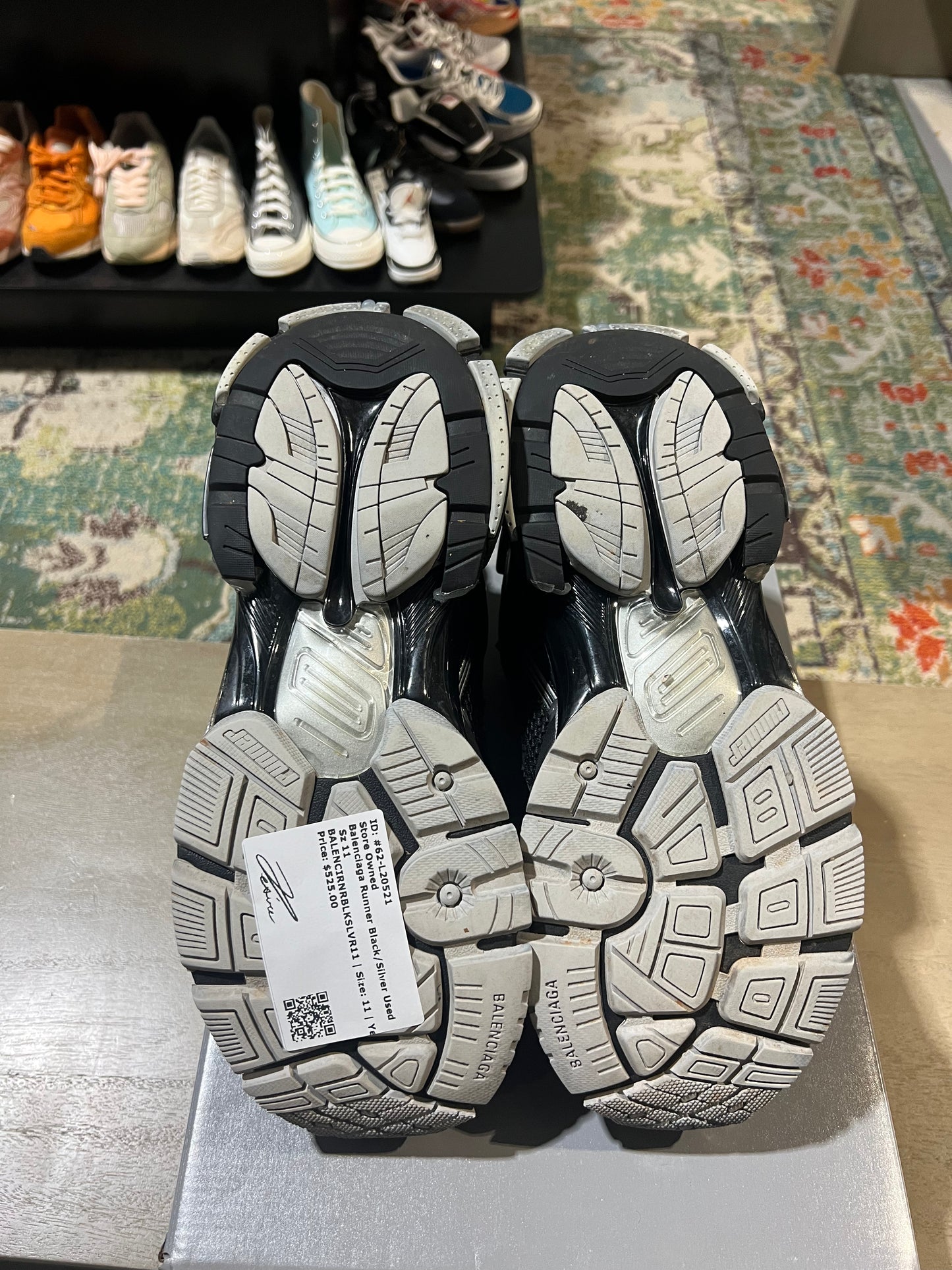 Balenciaga Runner Black/Silver Used Sz 11