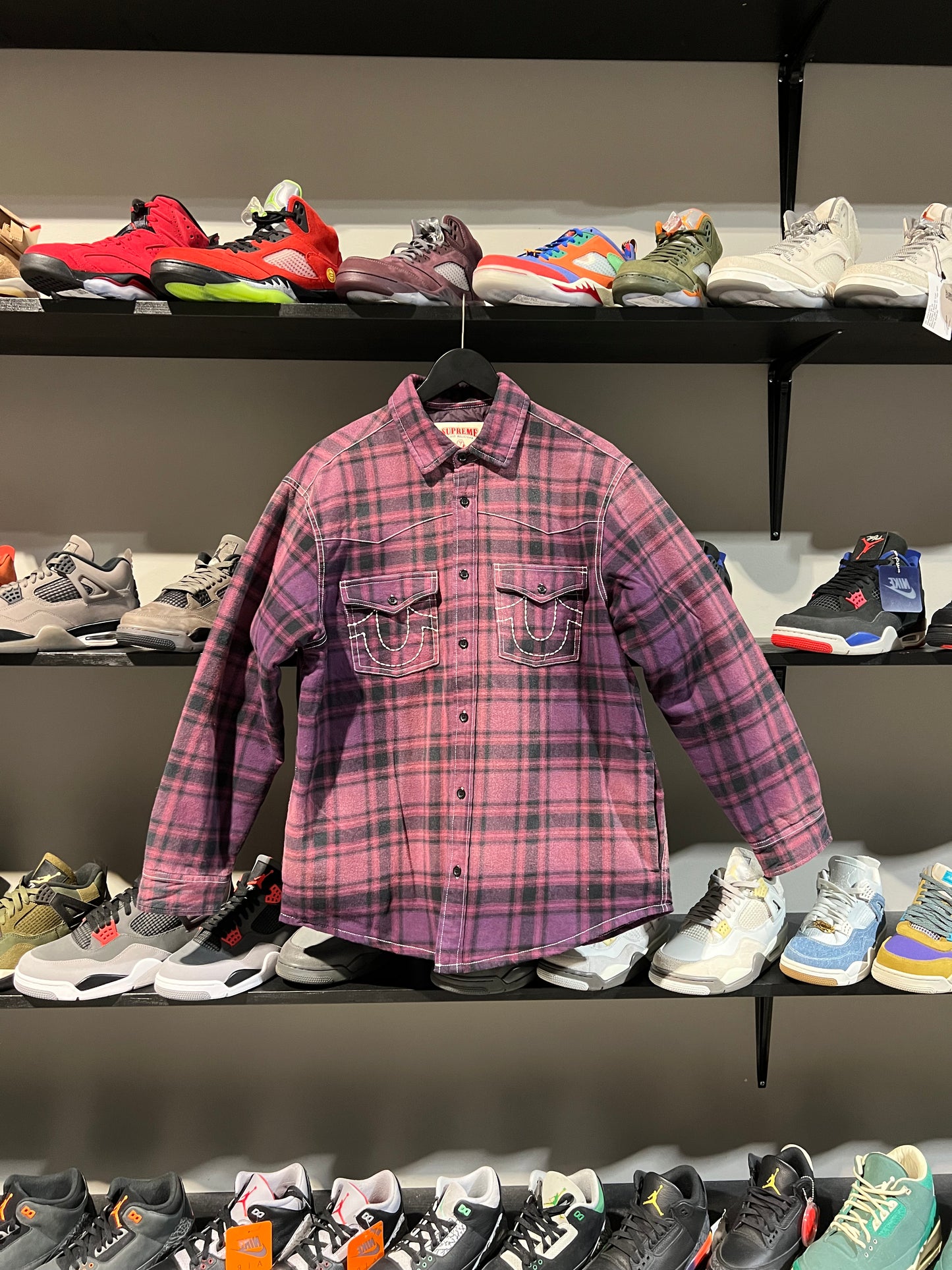 Padded true religion supreme flannel purple