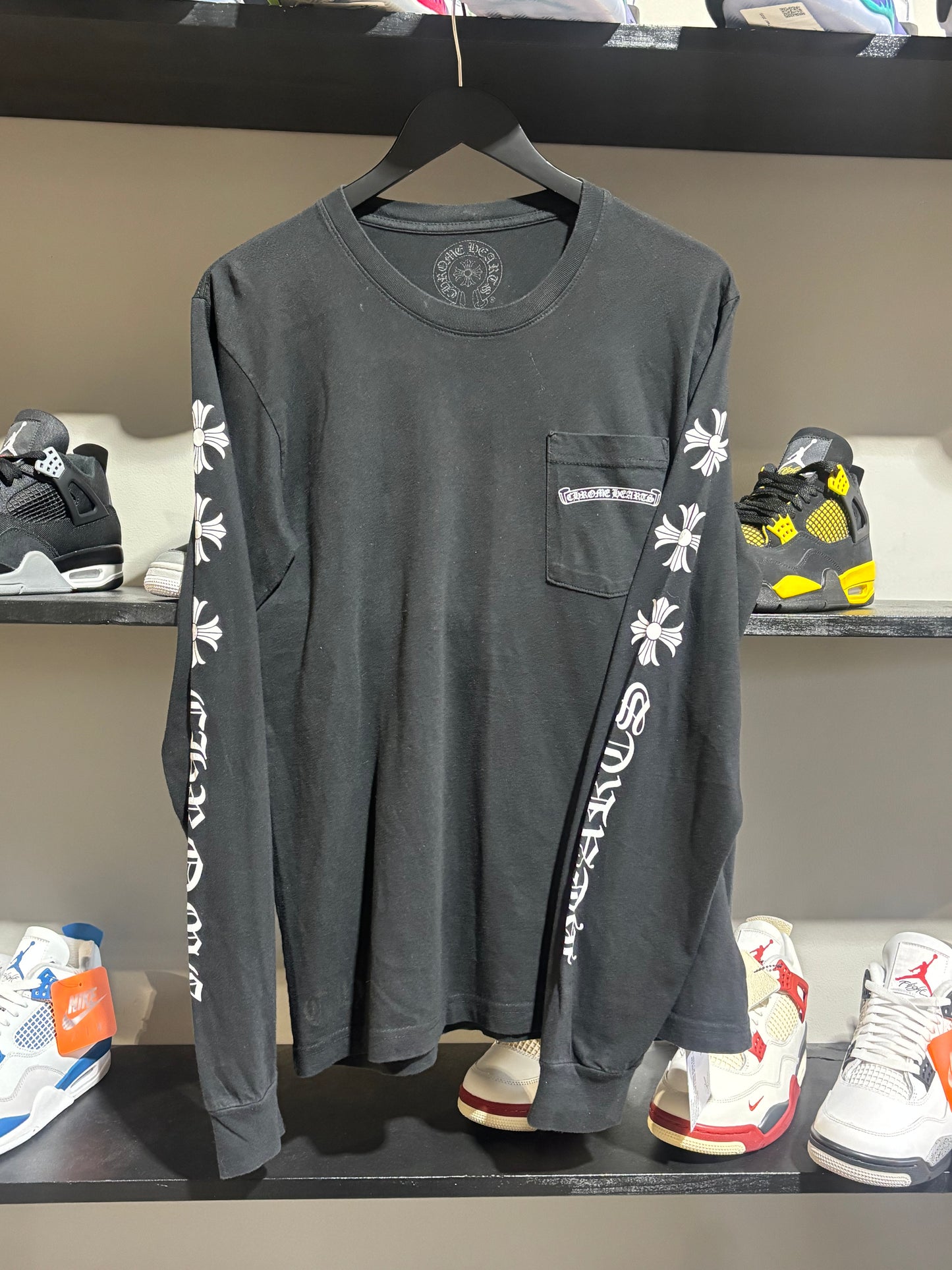 Chrome Hearts LS Crosses Black Tee