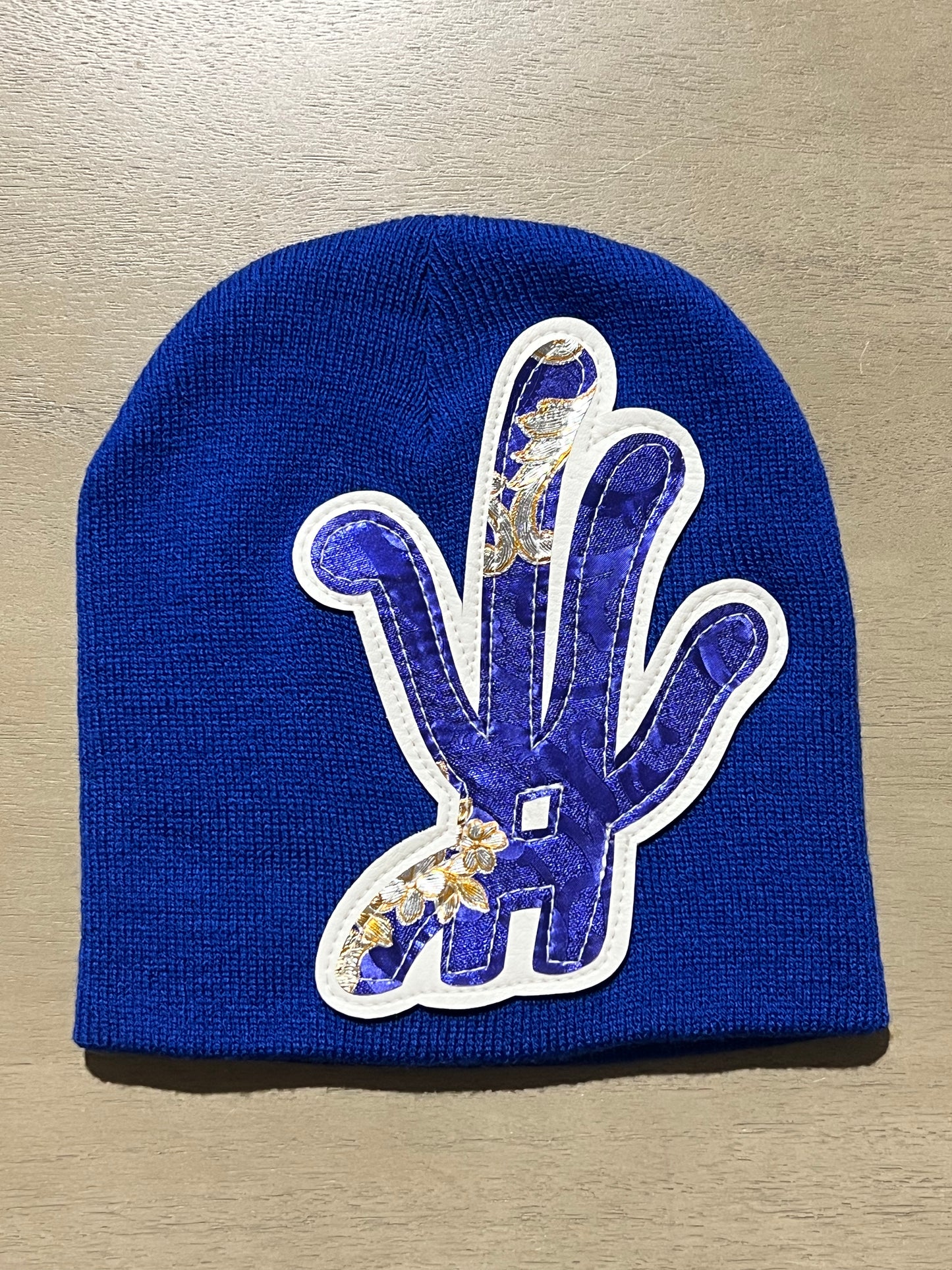 YKWYK Beanie Blue/White/Gold Reg