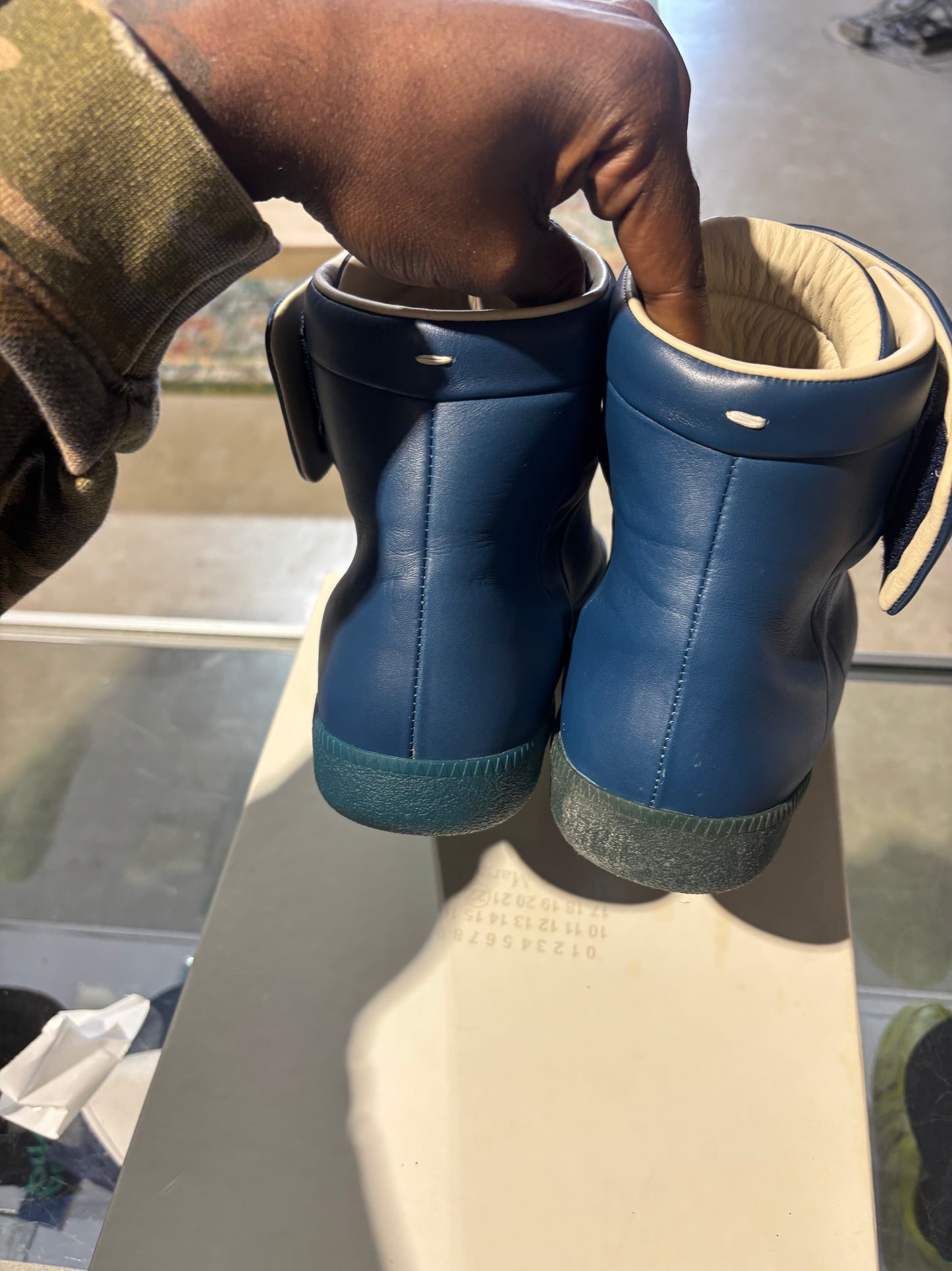 Maison margiela future high top blue used sz 14