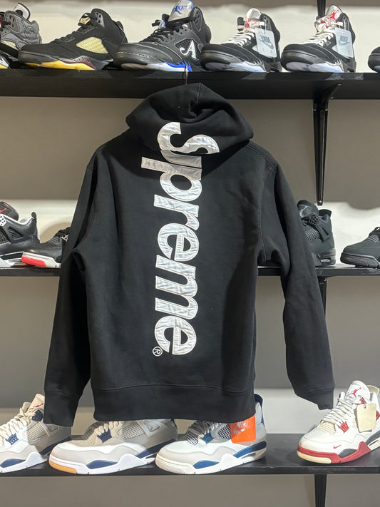 Supreme Satin Applique Black/White Hoodie