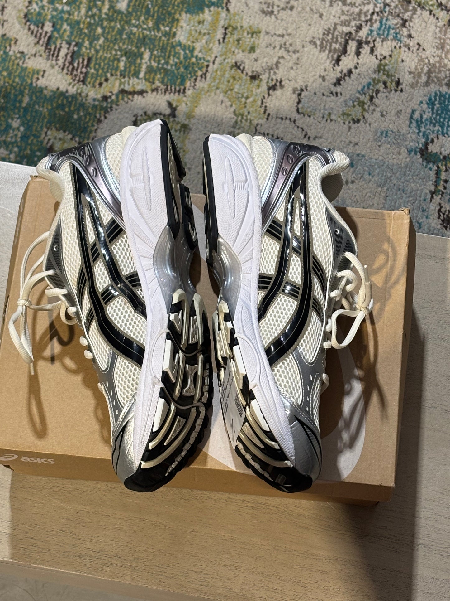 Gel Kayano 14 Silver Cream Used Sz 11.5