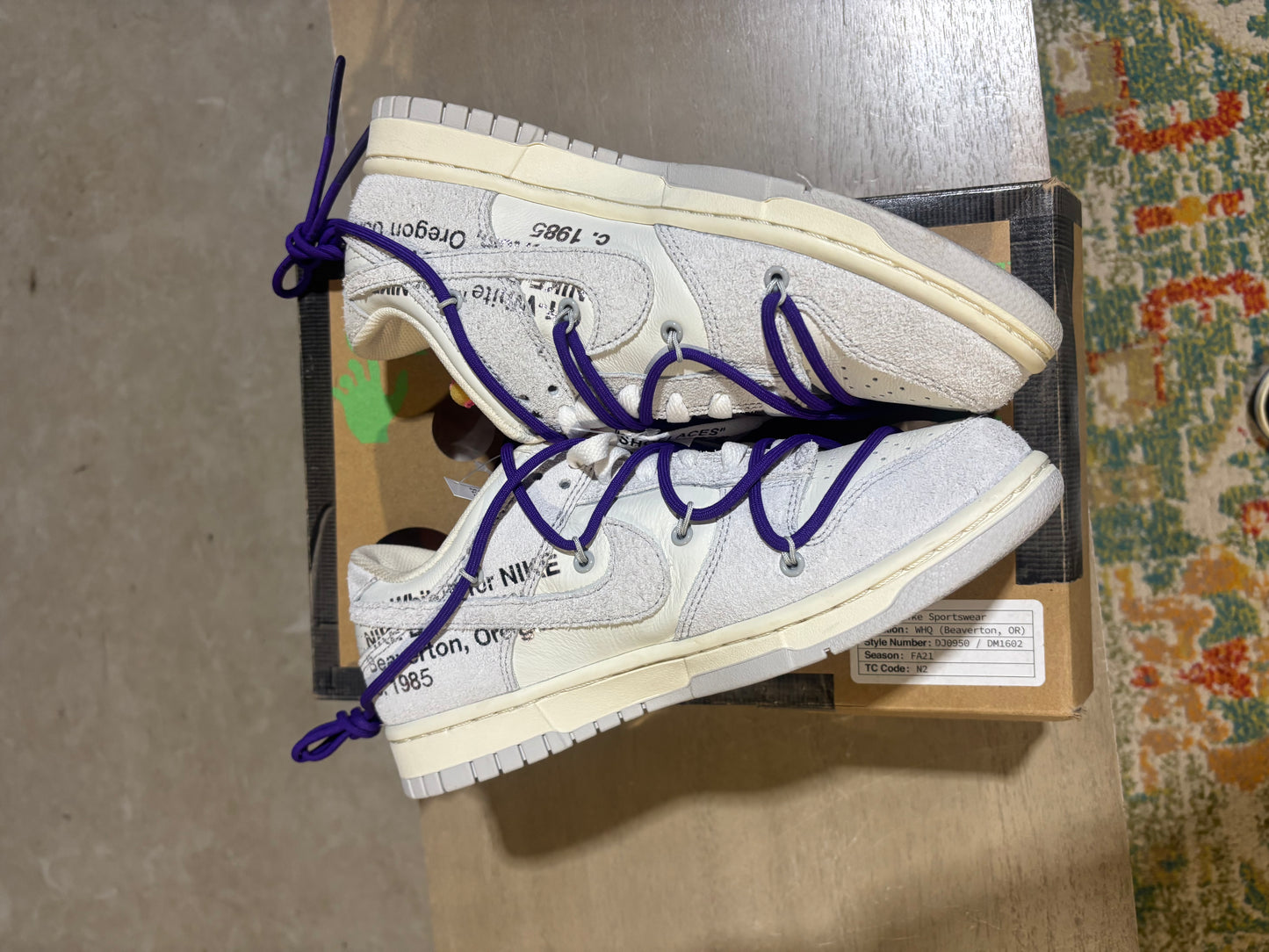 Nike dunk low off white lot 15 used sz 7
