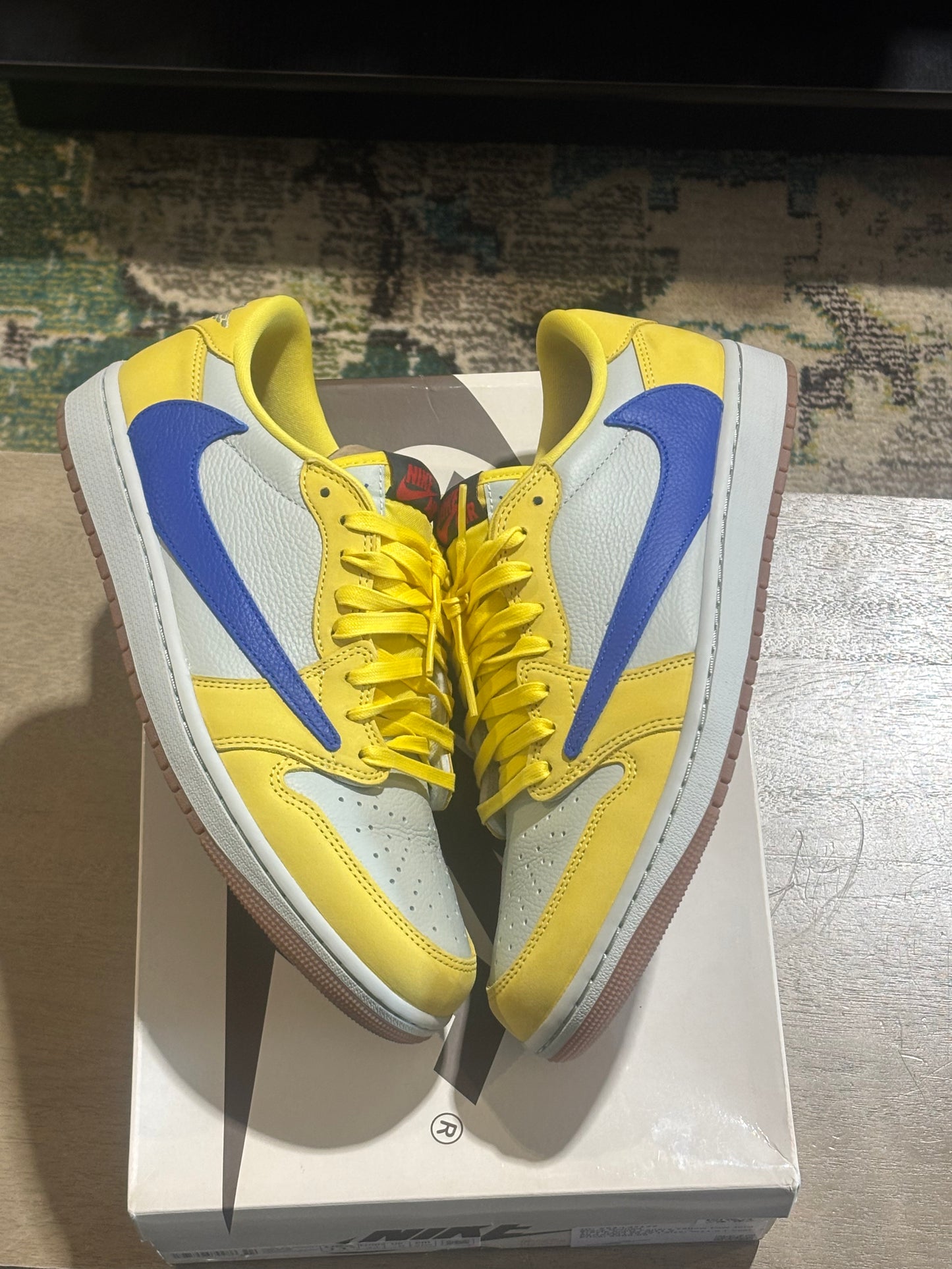 Travis Scott Canary Yellow Low Jordan 1 Used SZ W11.5