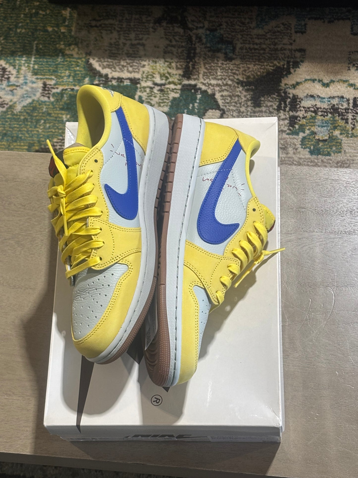 Travis Scott Canary Yellow Low Jordan 1 Used SZ W11.5