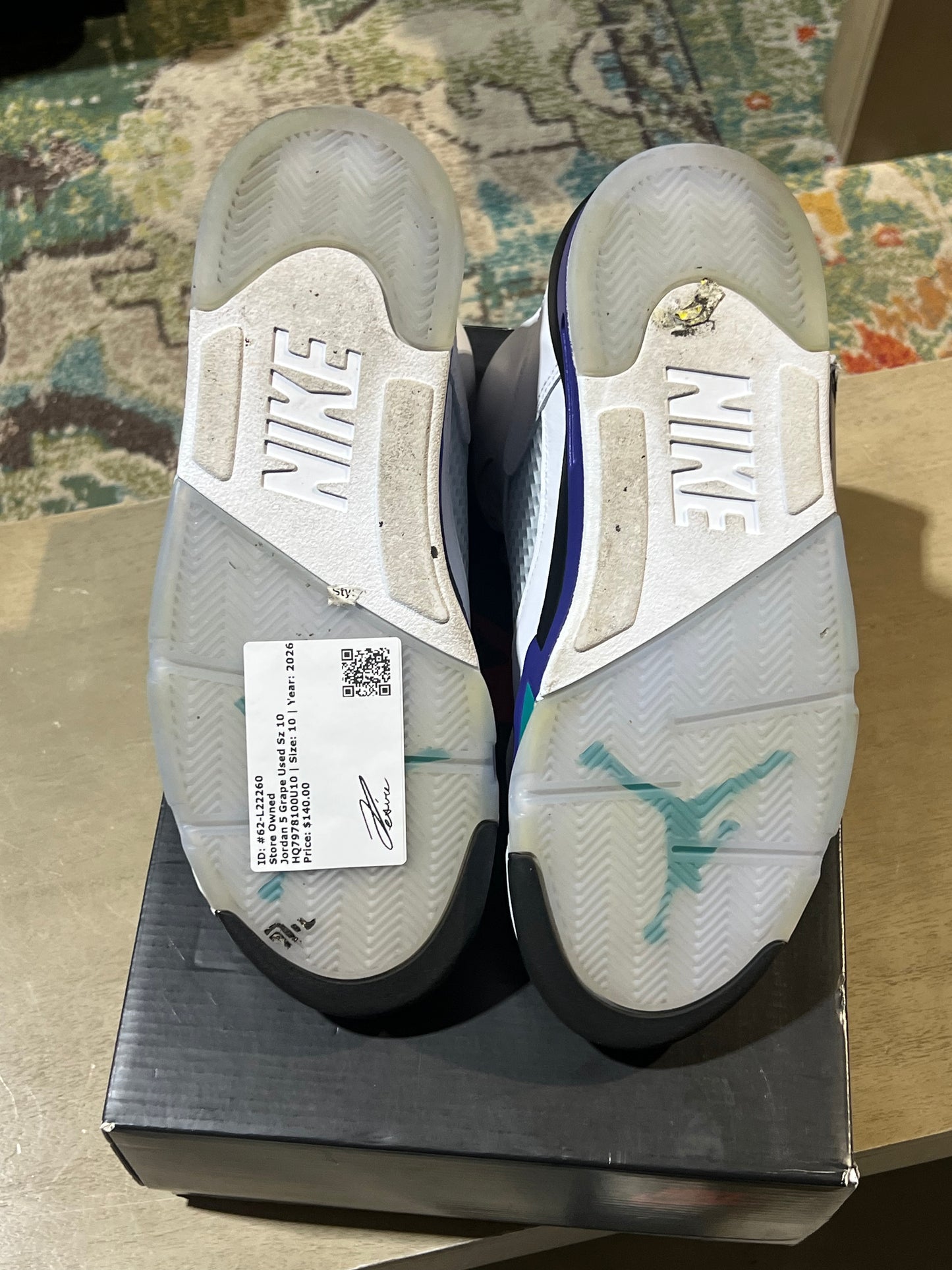 Jordan 5 Grape Used Sz 10