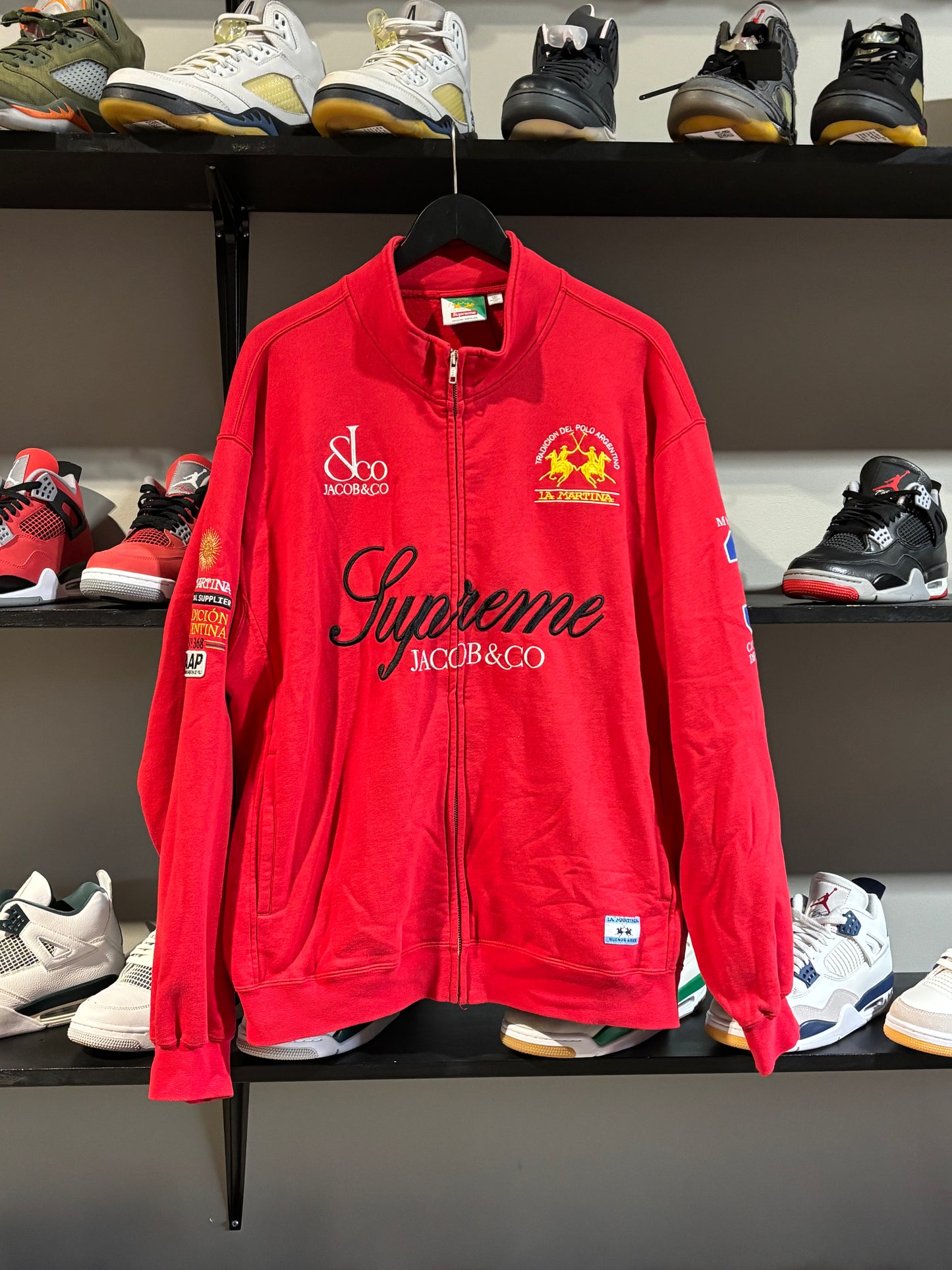 Supreme Jacob & Co Red Zipup Sz XL