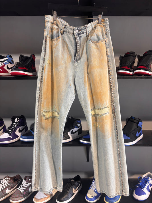 4amBLUE STUDDED DENIM