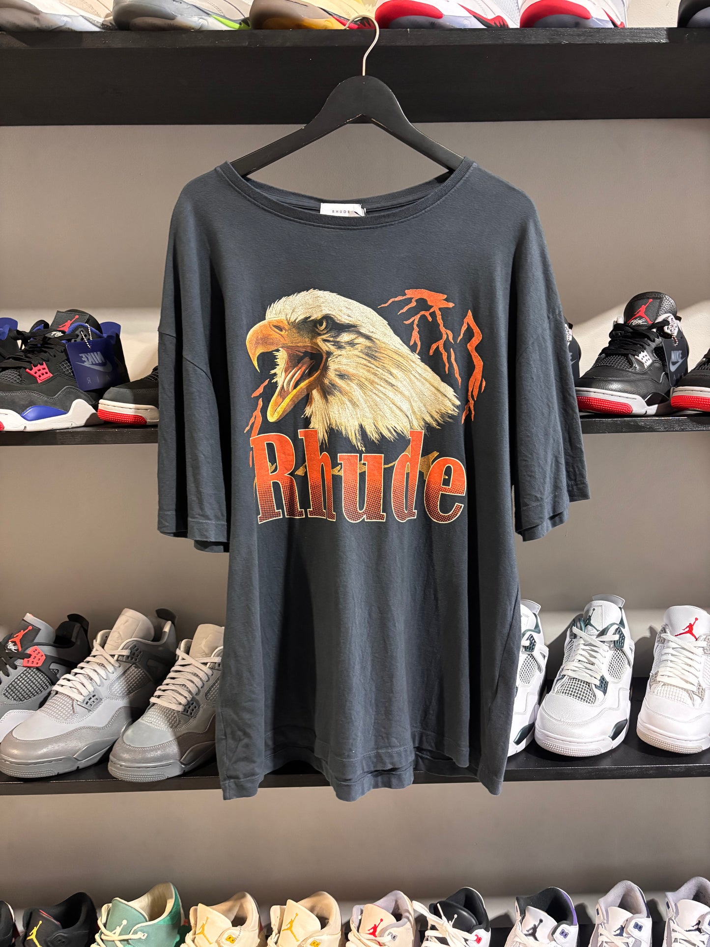 rhude bald eagle tee black red