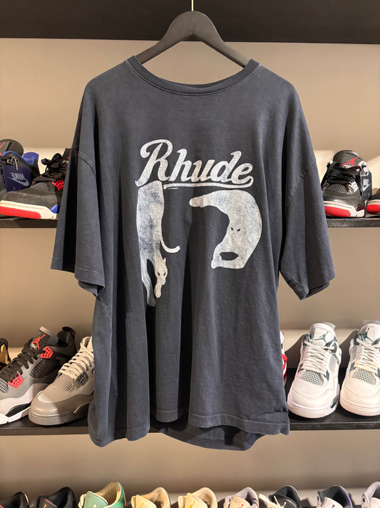 rhude black cat t shirt
