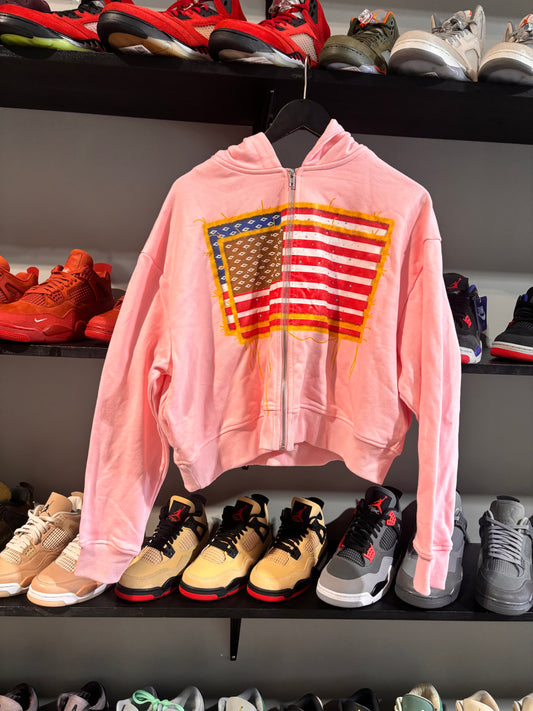 abominable pink American flag jacket