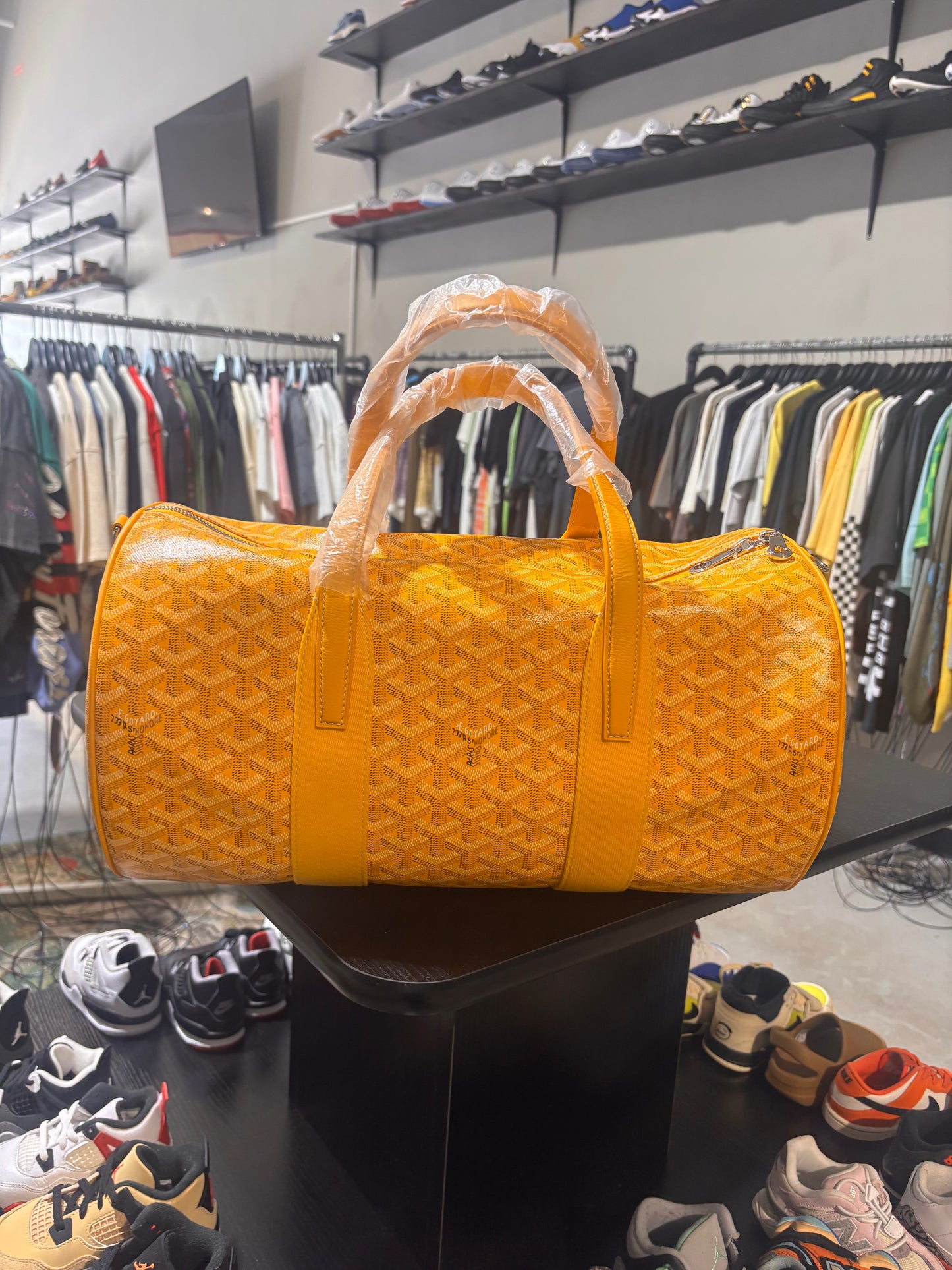goyard barrel 40 sport duffle bag yellow