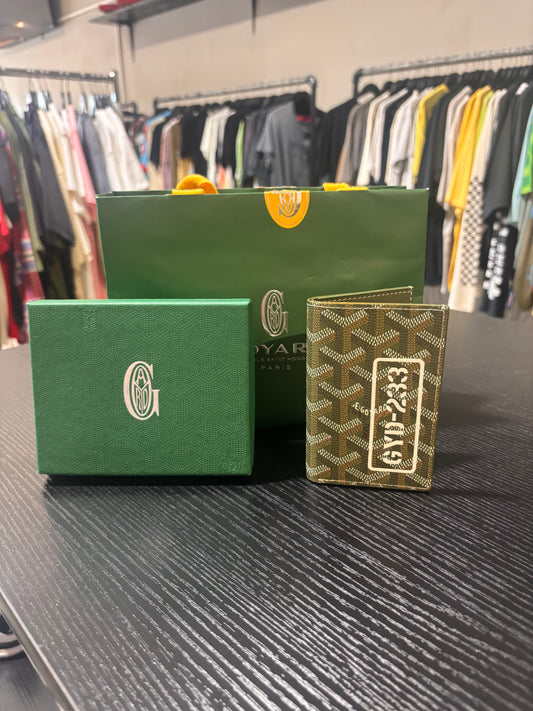 goyard army green wallet