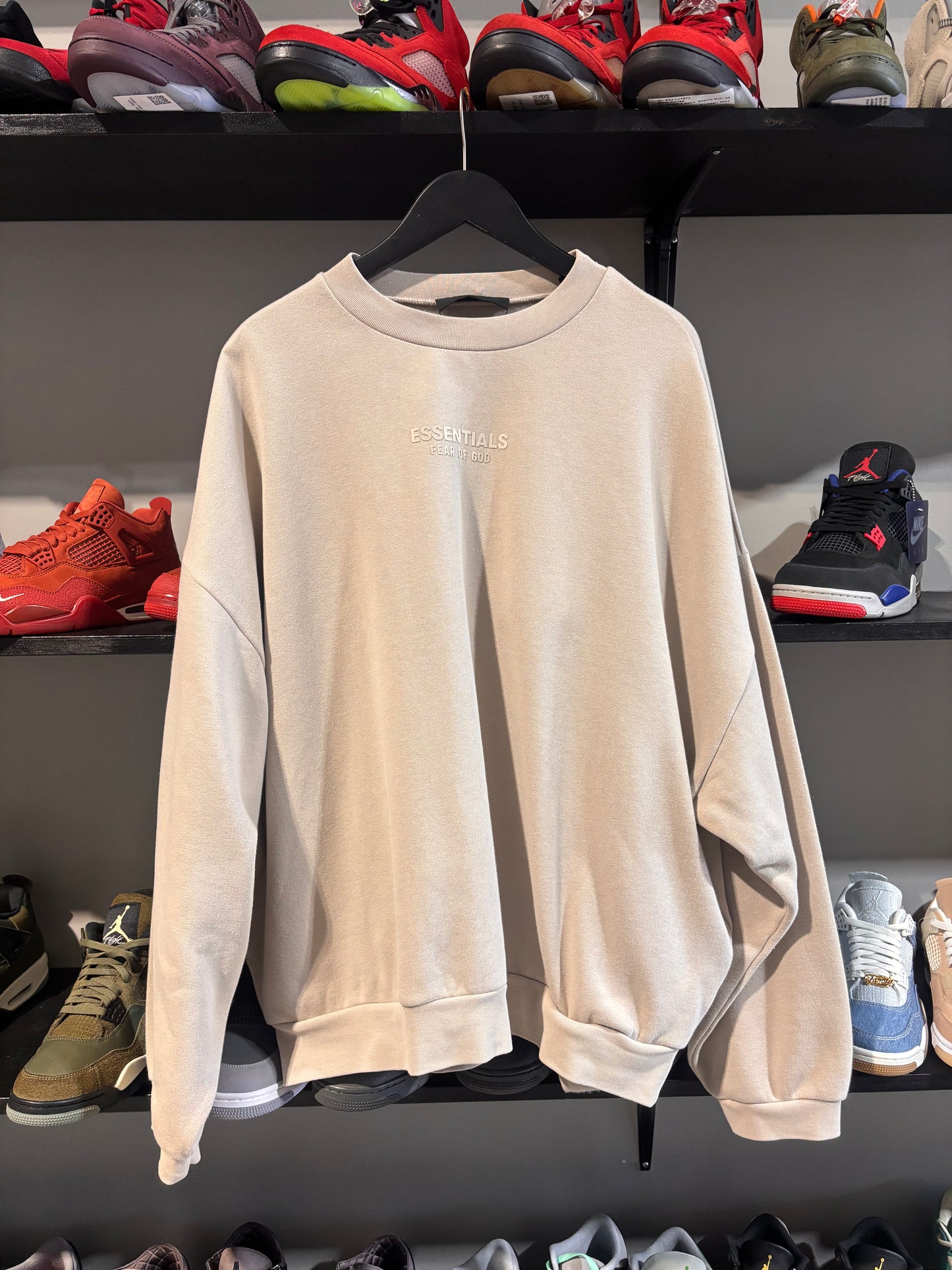 essentials light khaki crewneck