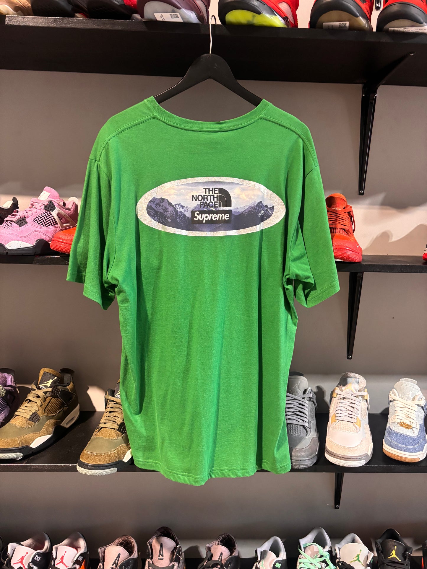 Supreme x The North Face mountains green tee