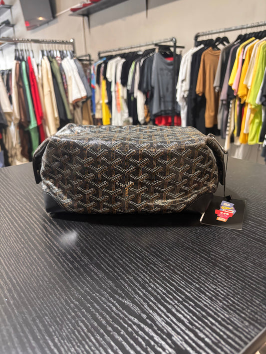 goyard brown and black toiletry bag