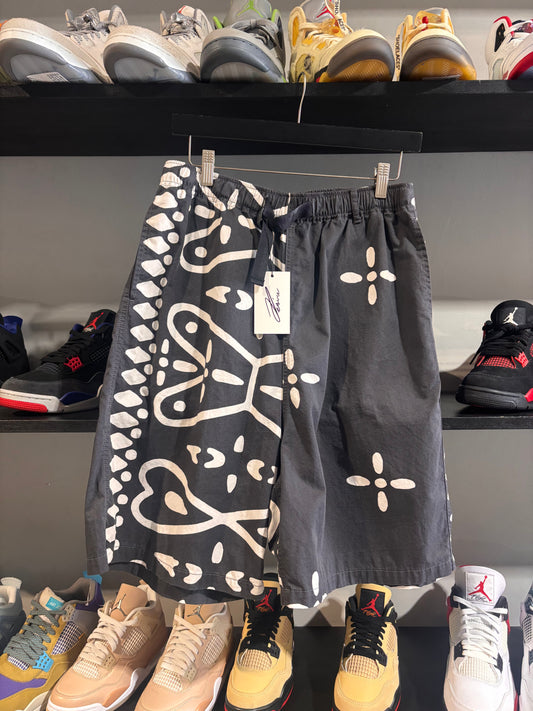 black white paisley kapital shorts