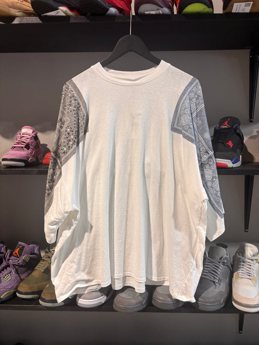 blue grey kapital paisley sleeve tee