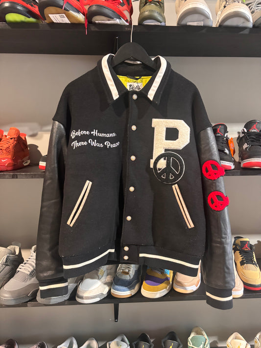 The Peaceful People Black Varsity Jacket