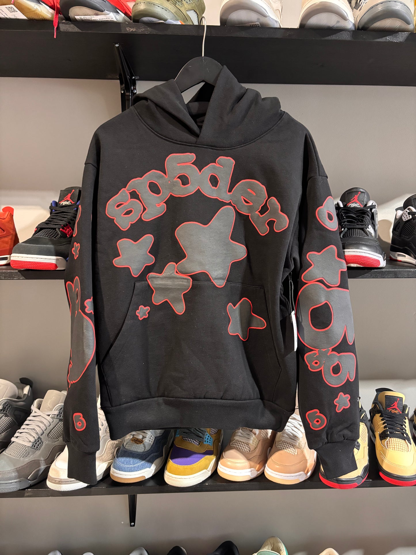 Sp5der red black beluga hoodie