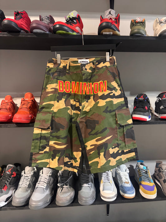 dominion runway red/camo shorts 2
