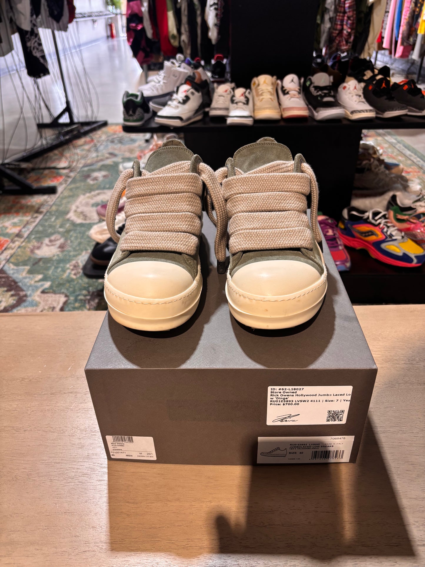 Rick Owens Hollywood Jumbo Laced Low Dinge