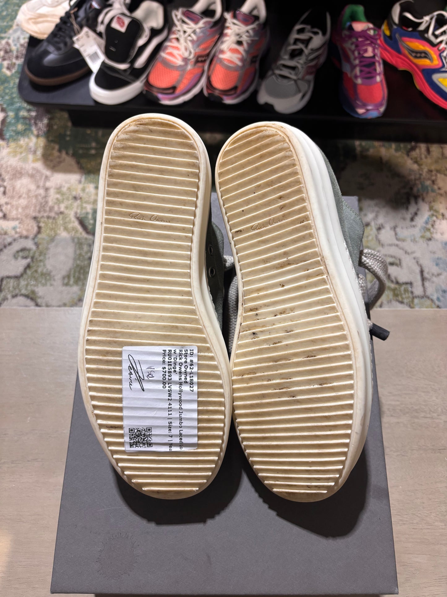 Rick Owens Hollywood Jumbo Laced Low Dinge