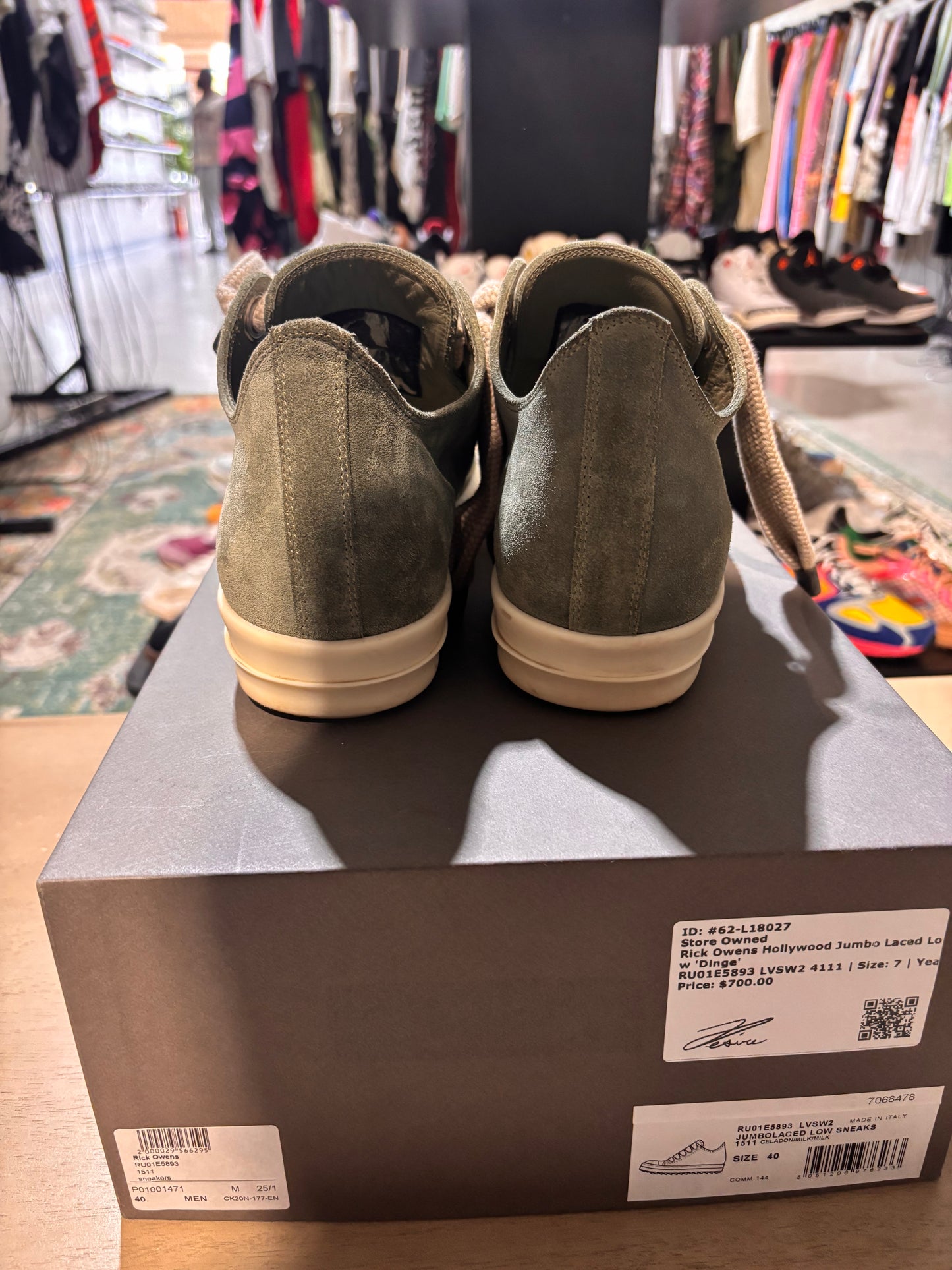 Rick Owens Hollywood Jumbo Laced Low Dinge