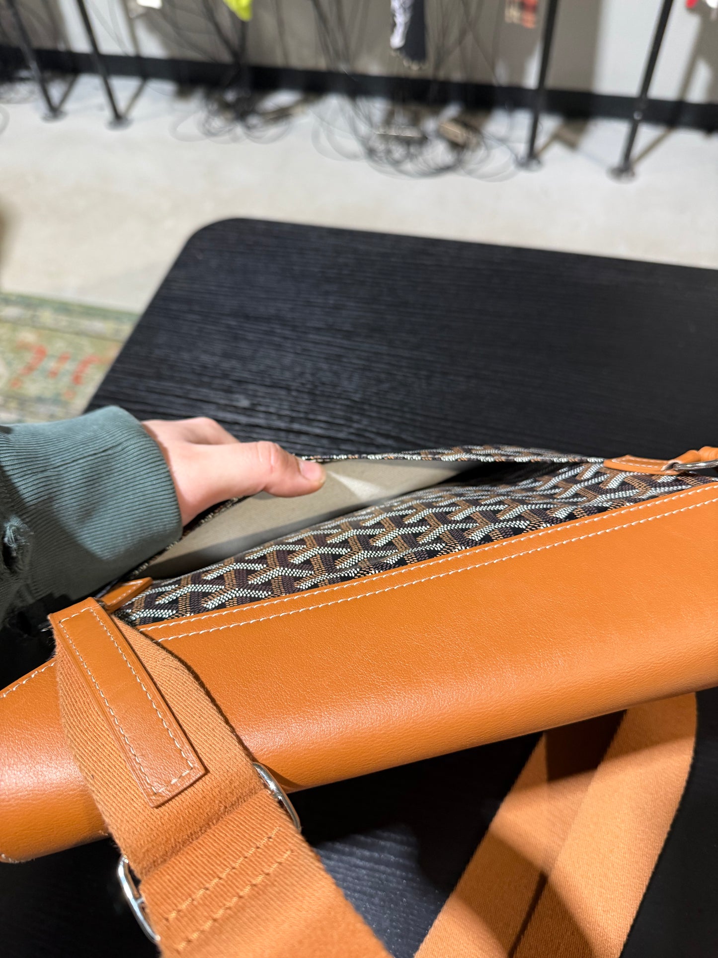Goyard Black and Brown Coursier Bag