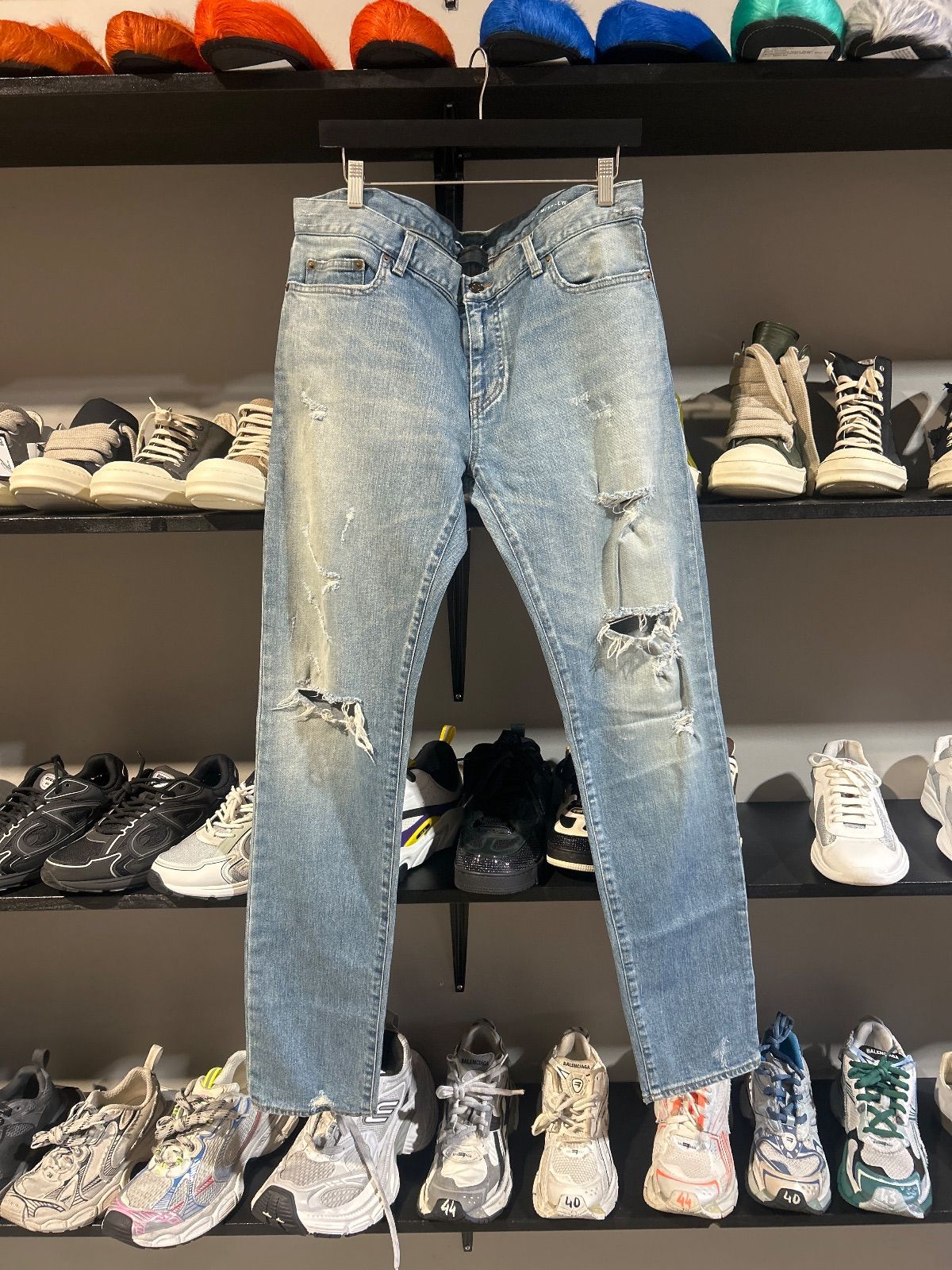 Saint Laurent Paris Light Wash Distressed D02 Denim (1)