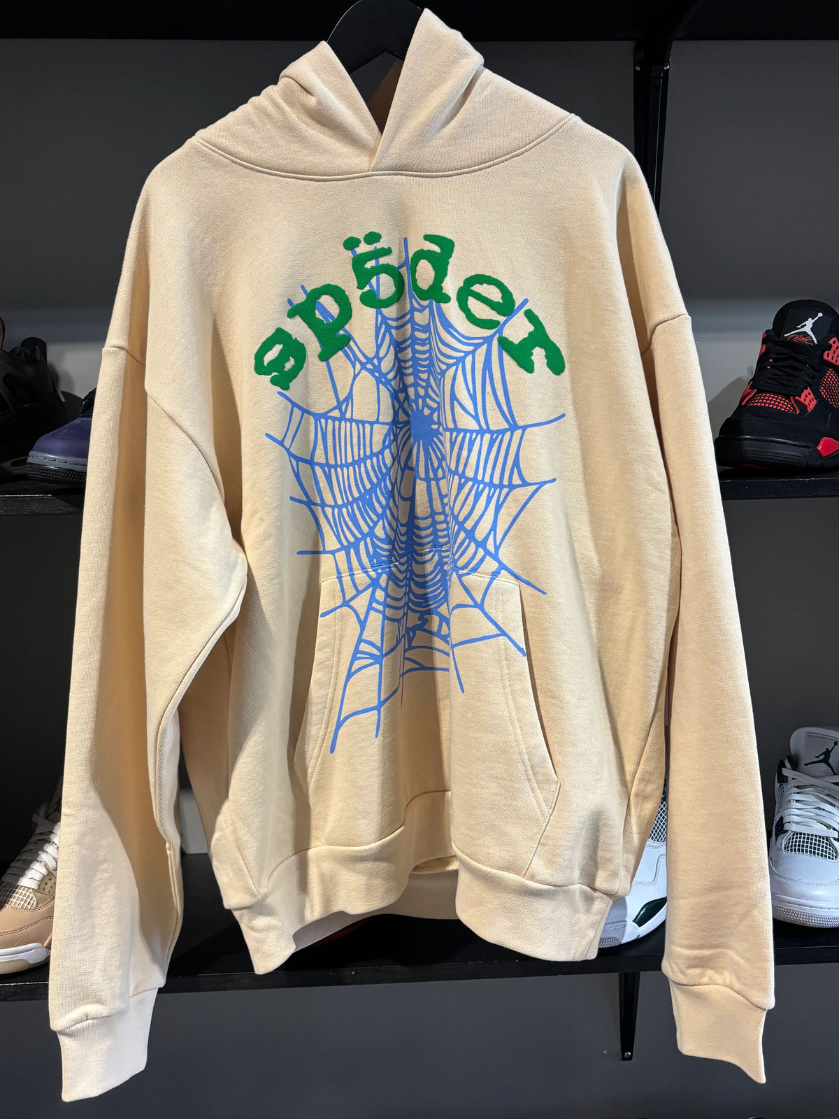 Sp5der Hoodie Cream/Green