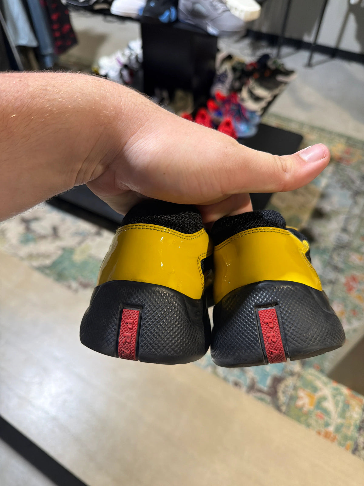 Prada Cup Yellow/Black Sz 6.5 Nb - Pre-Owned