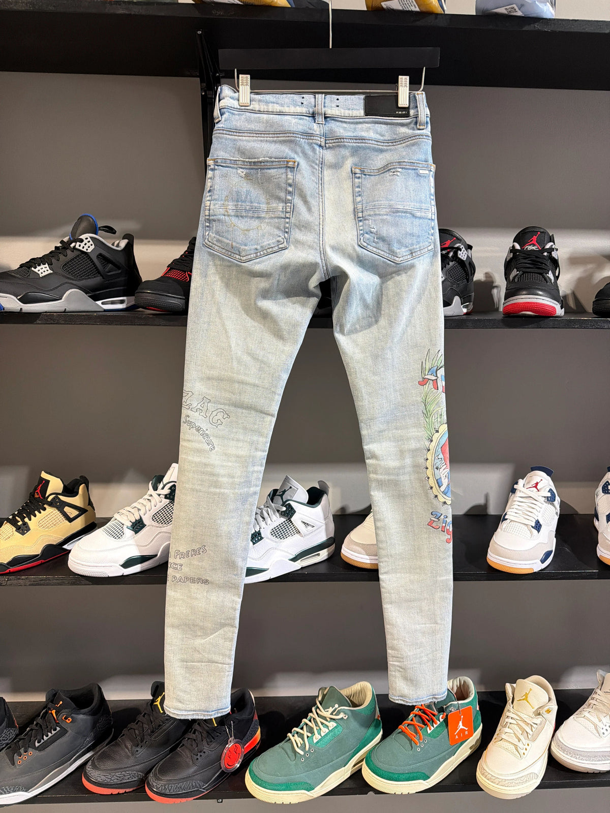 Amiri Light Wash Zigzag Denim Sz 28 - Pre-Owned