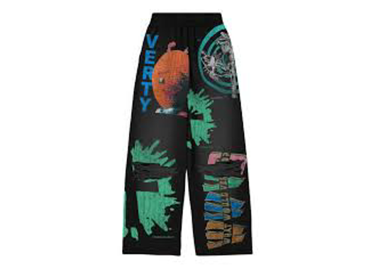 vertebrae montage distressed baggy sweats black