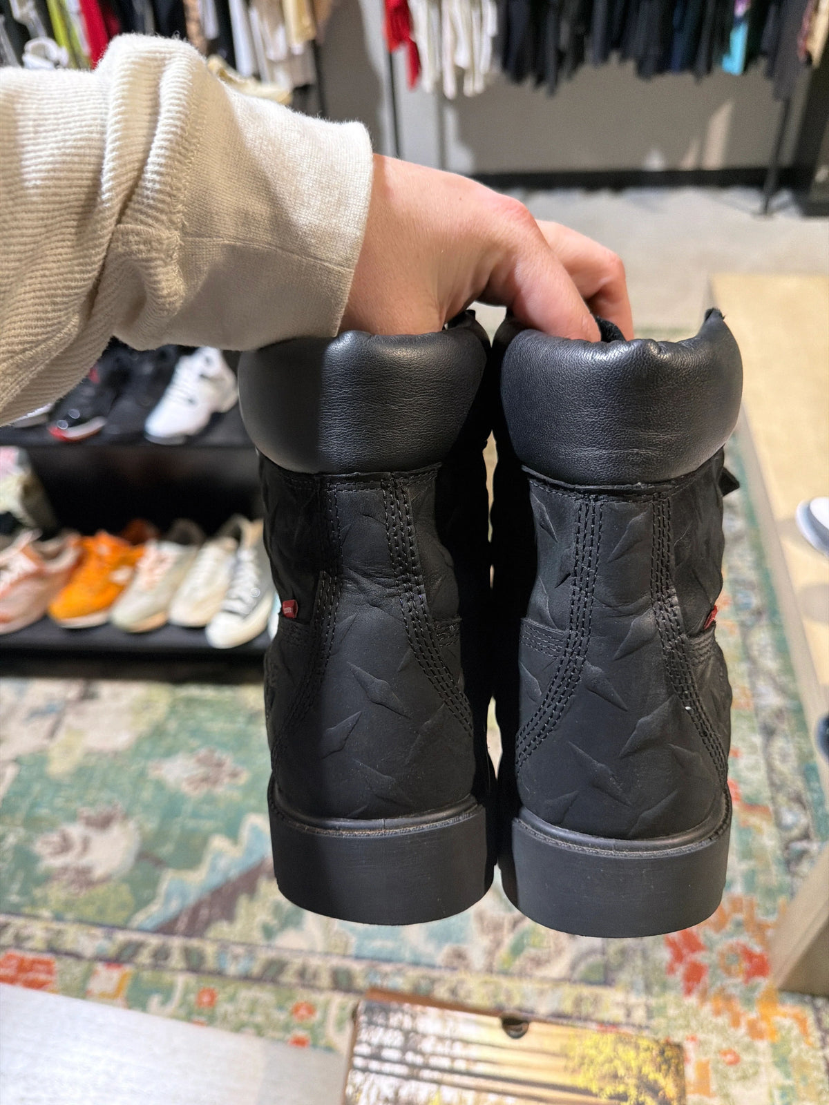 Supreme Timberland Diamond Plate Boot Black Used Sz 11 - Pre-Owned