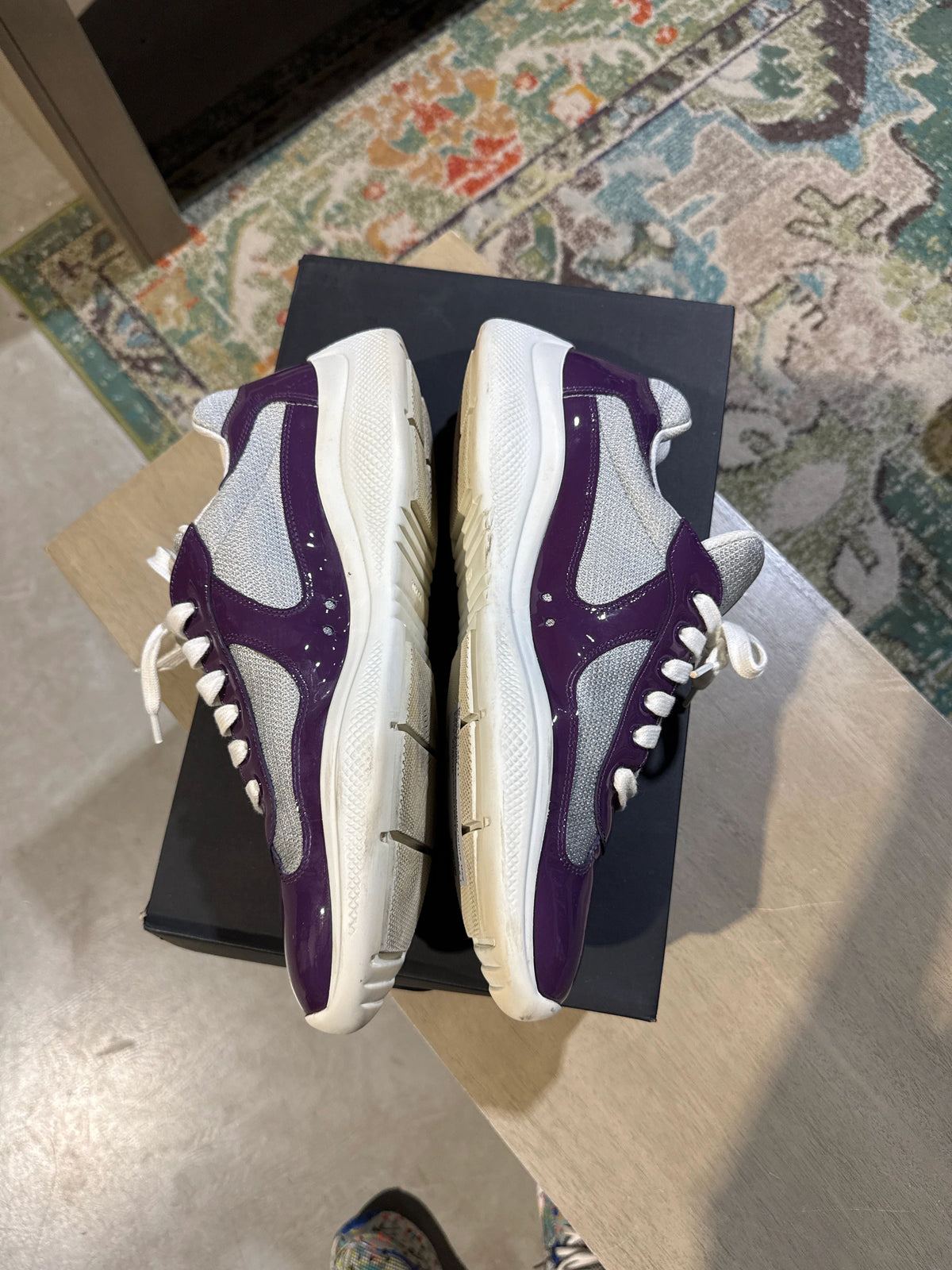 Prada Americas Cup Purple/White Used Sz 10.5 - Pre-Owned