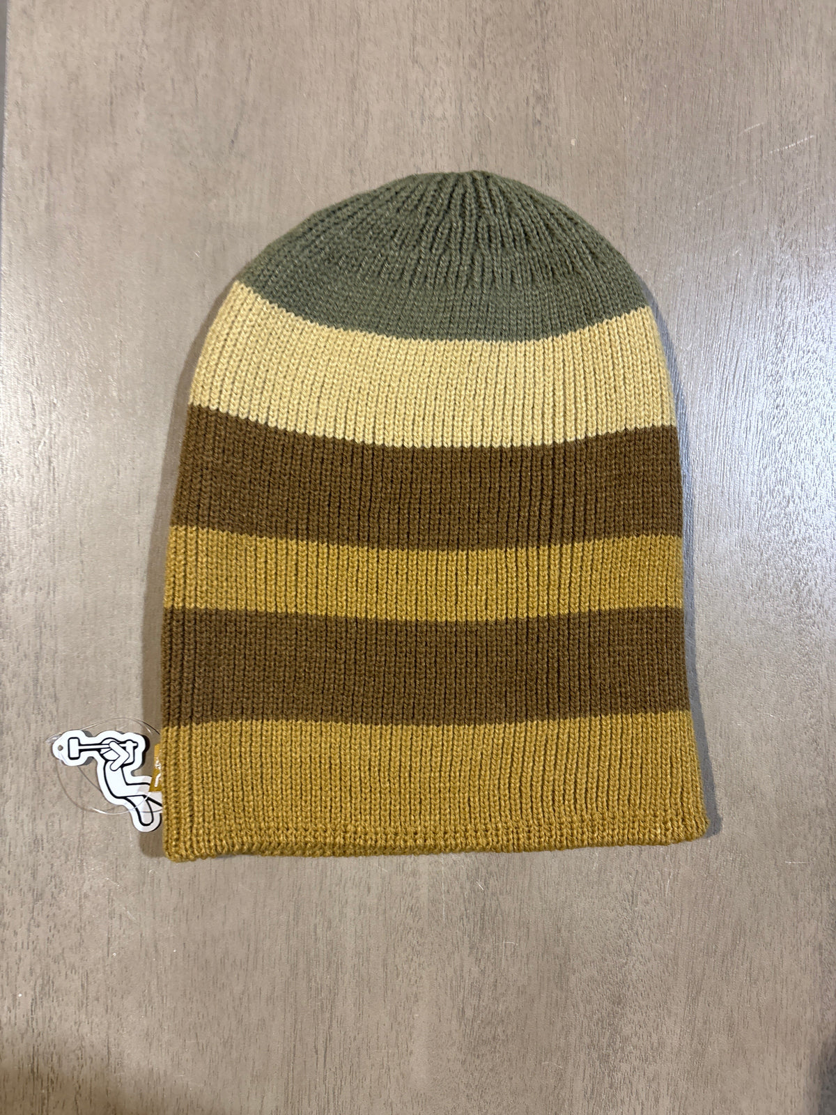 Concrete Knitted Stripe Beanie Yellow