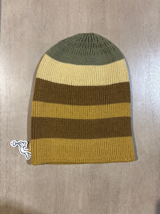 Concrete Knitted Stripe Beanie Yellow