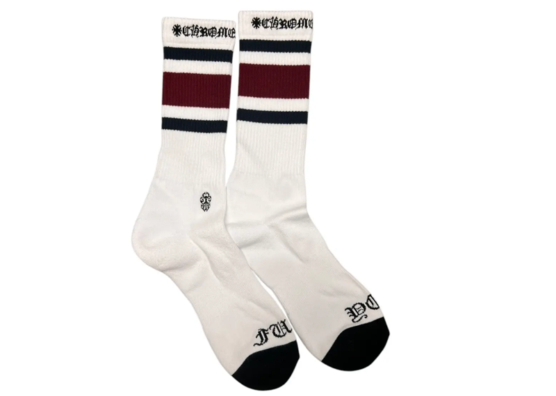 Chrome Hearts Sport White/Burgundy/Navy Socks